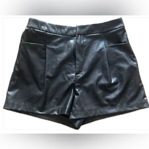 Zara Black Faux Leather Shorts